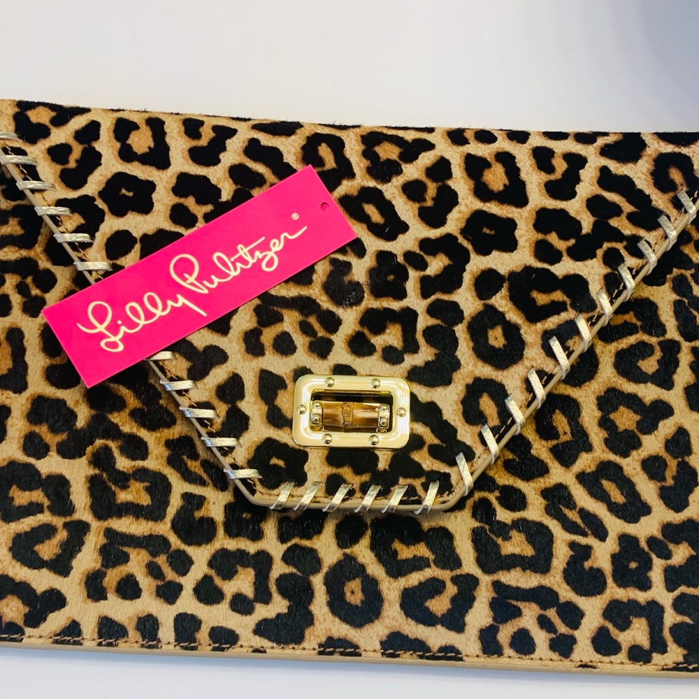 Lilly Pulitzer Celina Clutch Leopard HairCalf - Picture 3 of 5